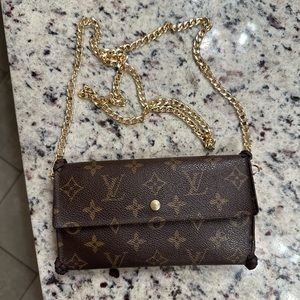 AUTHENTIC Revamped Vintage Louis Vuitton Wallet with Removable Chain